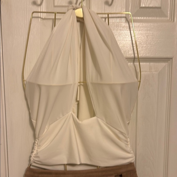 Fashion Nova Cream Top and Tan Faux Suede Mini Pencil Skirt #420 - Picture 2 of 11